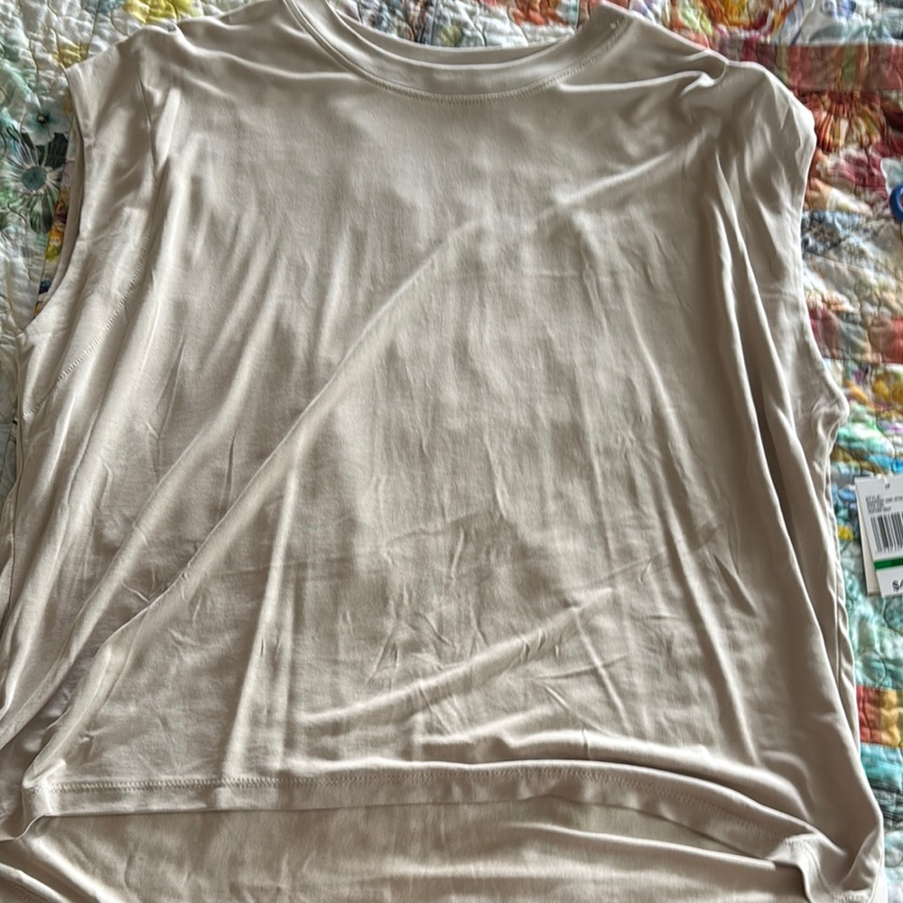 Beige Sleeveless Top